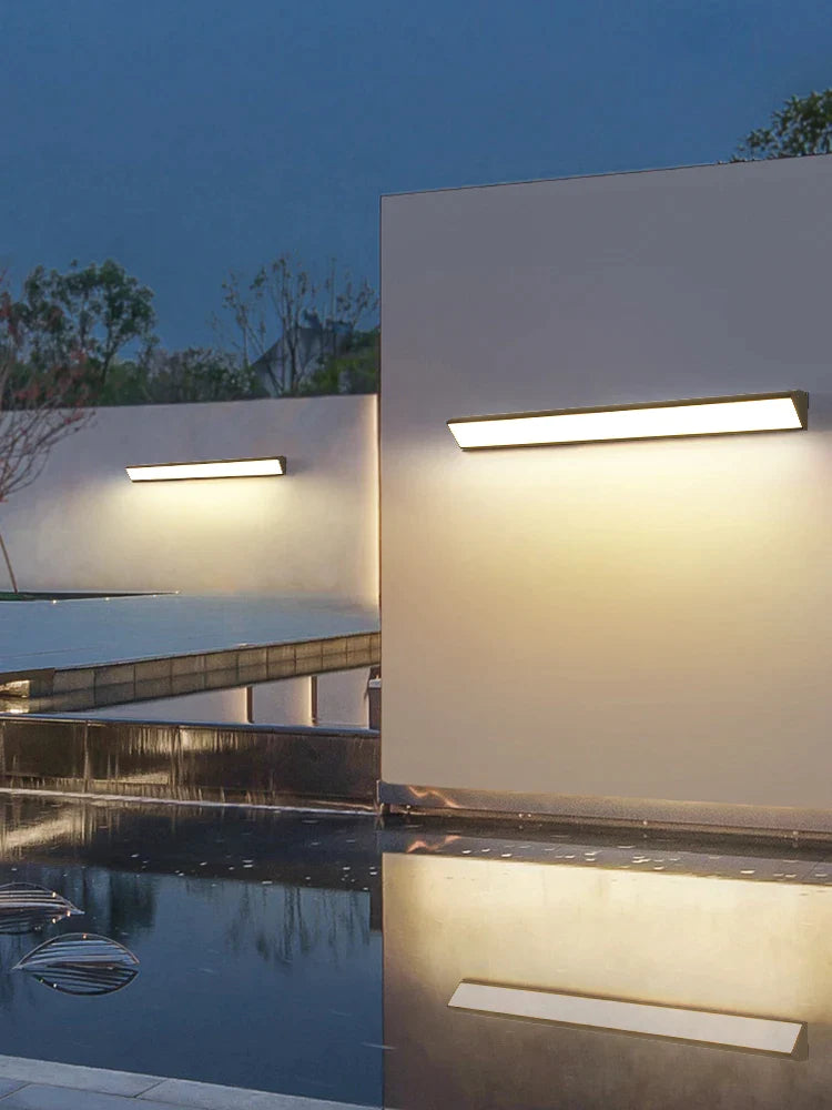 Afralia™ Waterproof Outdoor Wall Light for Garden Decor - White Black Stripe Design