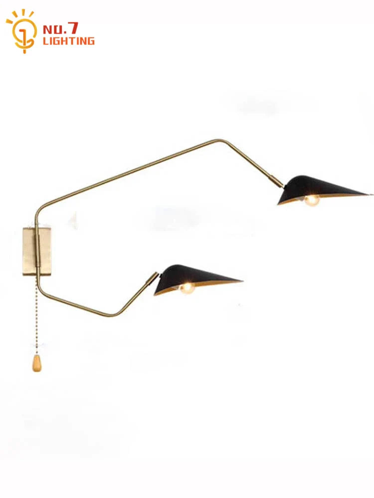 Afralia™ Luxury Dawn Spider Serge Mouille Swing Arm Wall Lamp LED E27 White
