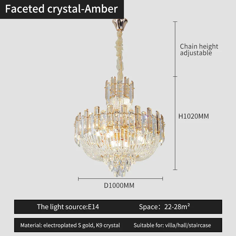 Afralia™ French Bead Chain Crystal Chandelier for Luxury Spaces
