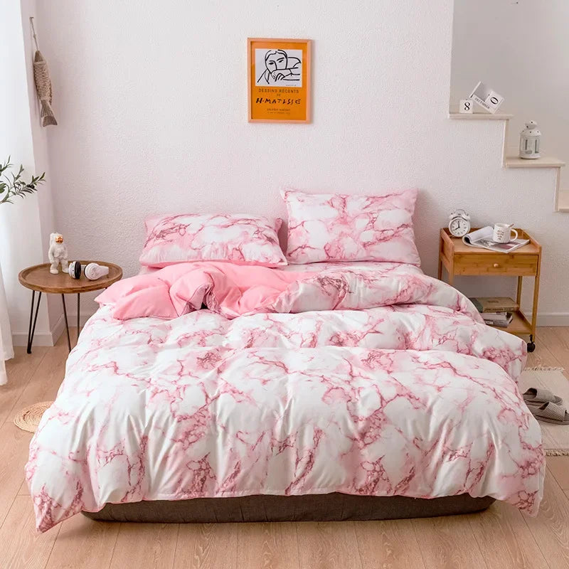 Afralia™ Marble Print Duvet Cover Set - Soft Comfortable Bedding Set