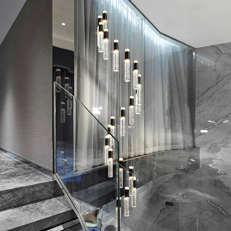 Afralia™ Modern LED Pendant Chandelier for Living Room Staircase Indoor Lighting