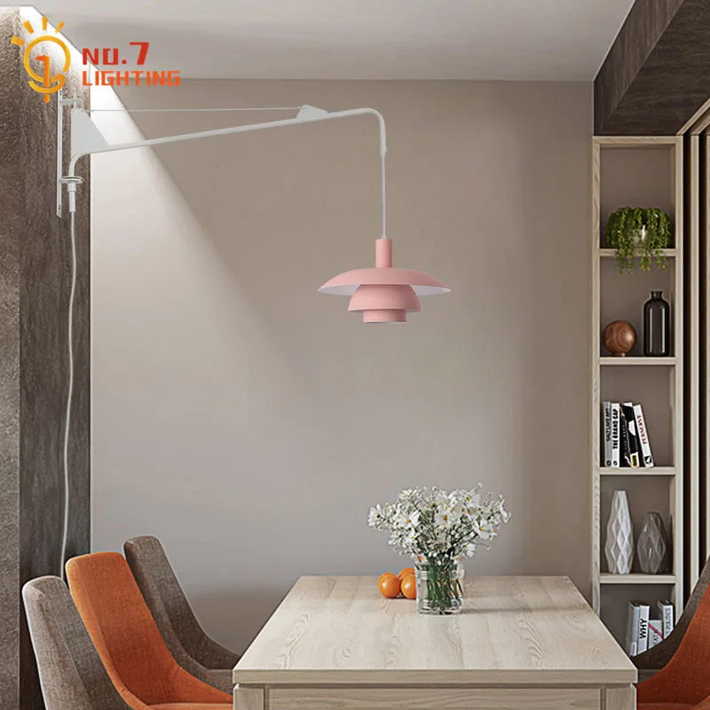 Afralia™ Cream Wind Rotating Wall Lamp Swing Arm for Interior Lighting