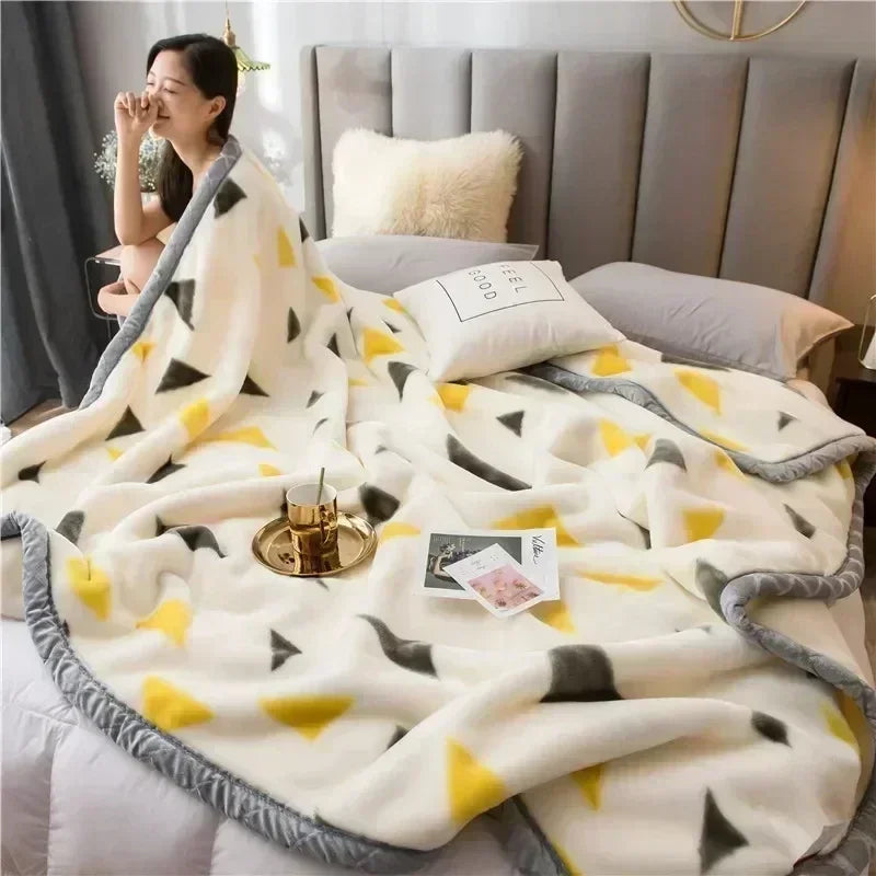 Luxury Raschel Blanket for Winter by Afralia™: Super Soft, Warm, Antistatic Skin-Friendly Weighted Duvet
