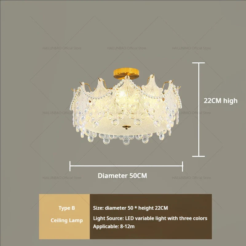Afralia™ Luxury Cream Wind Crystal Chandelier: High-End Living Room, Dining Room, Bedroom Light