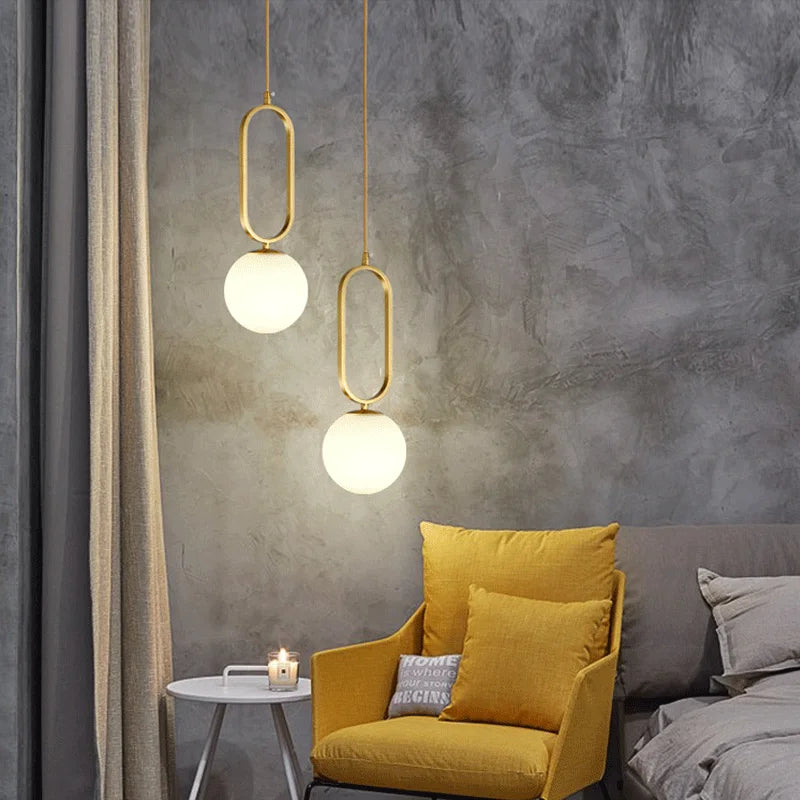 Afralia™ Glass Ball Pendant Lights Dining Decor Chandeliers Kitchen Hanging Lamp Fixture