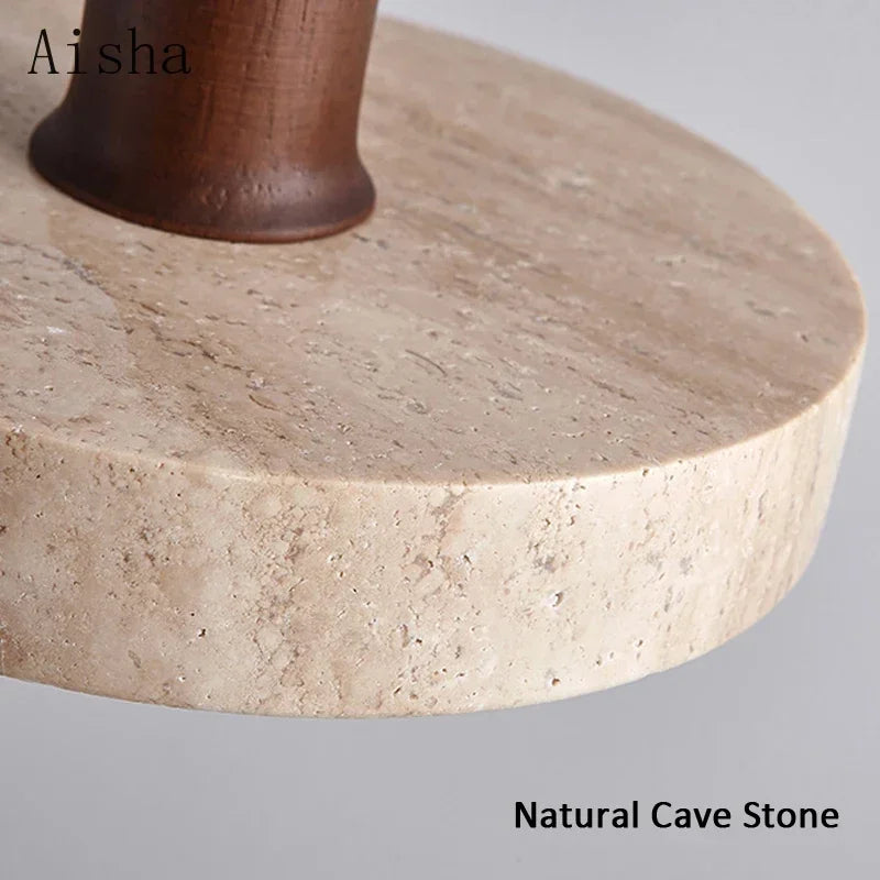 Afralia™ Yellow Cave Stone Pendant Lamp LED Light for Home Living Room