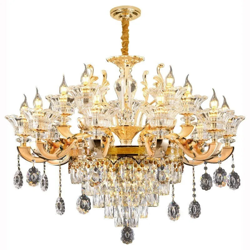 Afralia™ Crystal Chandelier Ceiling Light for Living, Dining, and Bedroom