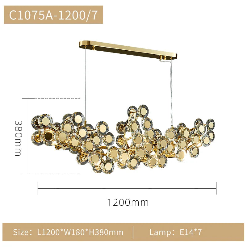 Afralia™ Sunflower Glass Chandelier: Modern Light Luxury for Living Room, Restaurant, Bar - LED