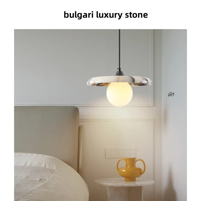 Afralia™ White Glass Globe LED Pendant Lights - Modern Wabi Sabi Bedroom Bar Hang Lamp