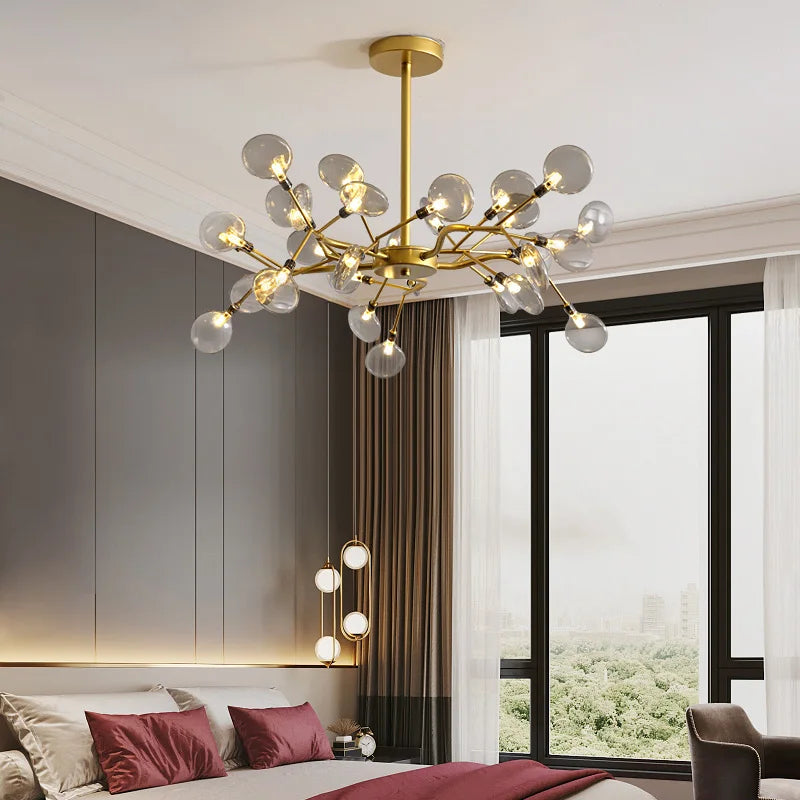 Afralia™ Modern Luxury Firefly Chandelier | Black Pendant Light for Living Room, Restaurant, Bedroom