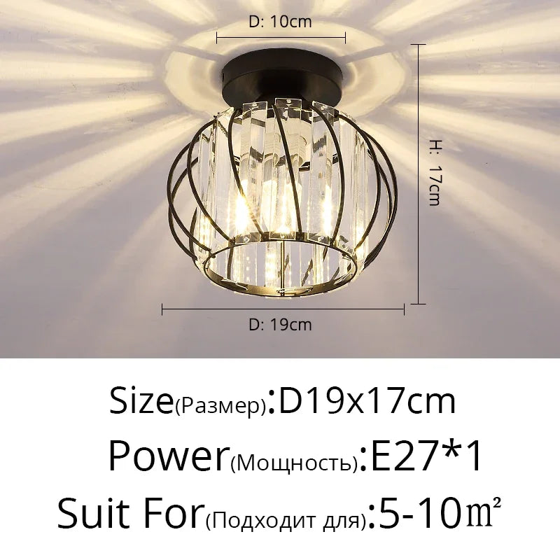 Afralia™ Crystal Glass LED Chandelier for Modern Living, Study, and Aisle Lighting