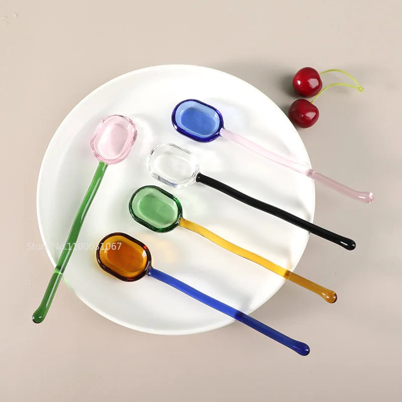 Afralia™ Glass Dessert Spoon Set