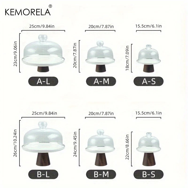 Afralia™ European Tall Cake Tray with Transparent Glass Lid | Elegant Dessert Display for Dining Table