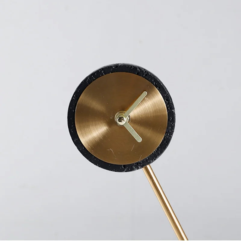 Afralia™ Geometric Metal Table Clock - Abstract Triangle Home Decor Piece