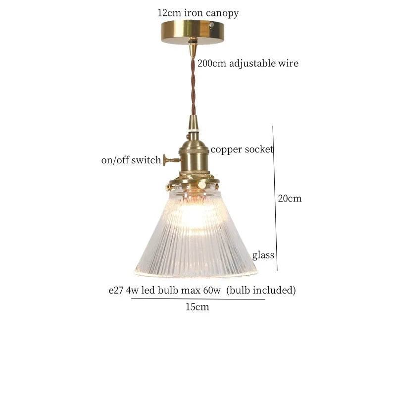 Afralia™ Petal Glass Copper LED Pendant Light- Modern Nordic Design
