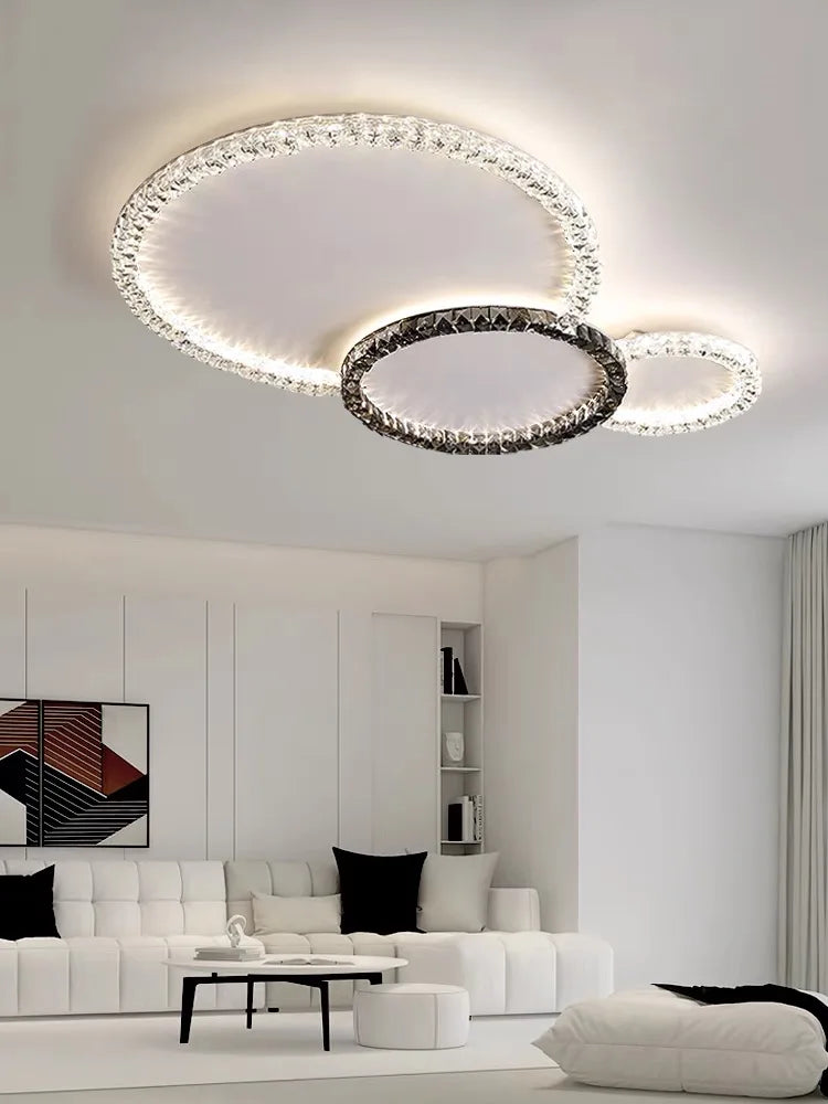 Afralia™ Crystal Ceiling Lights LED Chandelier for Living Room Bedroom - Modern Light Luxury Indoor Luster