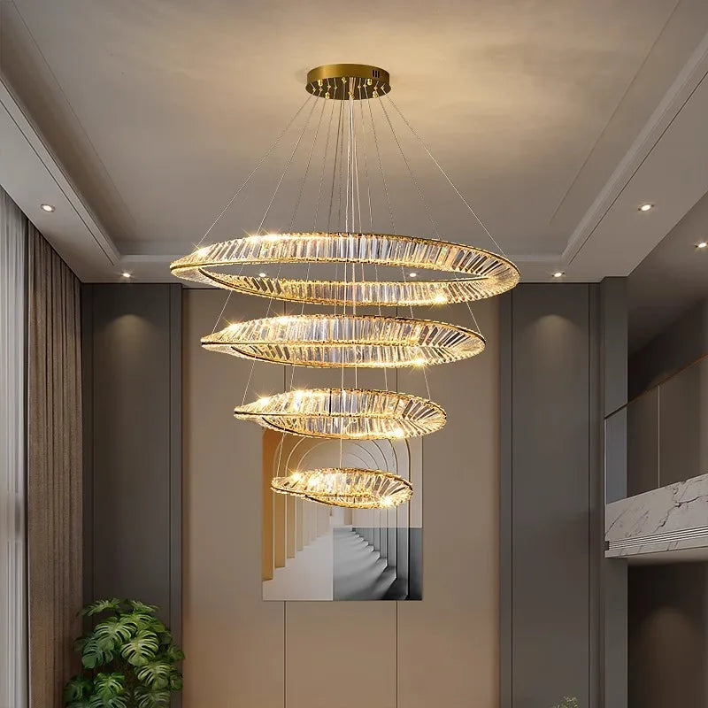 Afralia™ Crystal Chandelier: Modern Home Interior Lighting, Living & Dining Room Pendant Lights