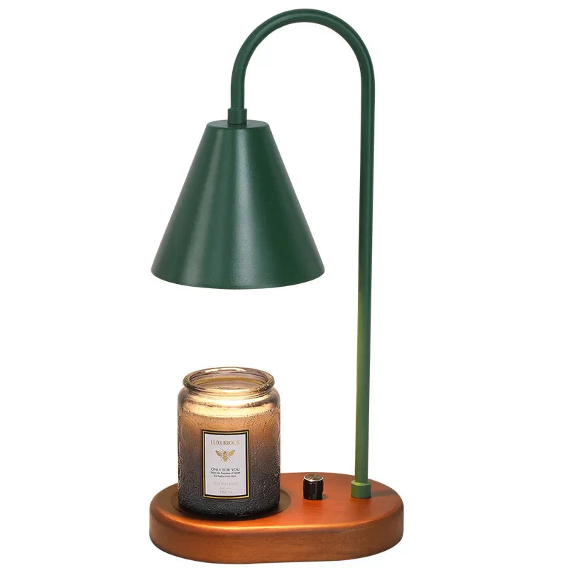 Afralia™ Electric Candle Lamp Warmer: Romantic Wooden Base Aromatherapy Light for Bedside Decor