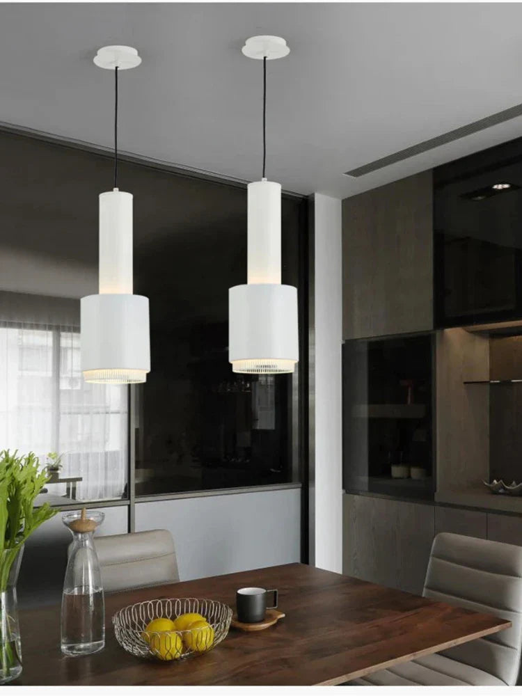 Afralia™ Metal LED Pendant Light for Bedroom Living Room, Black/White/Gold Hanging Lamp