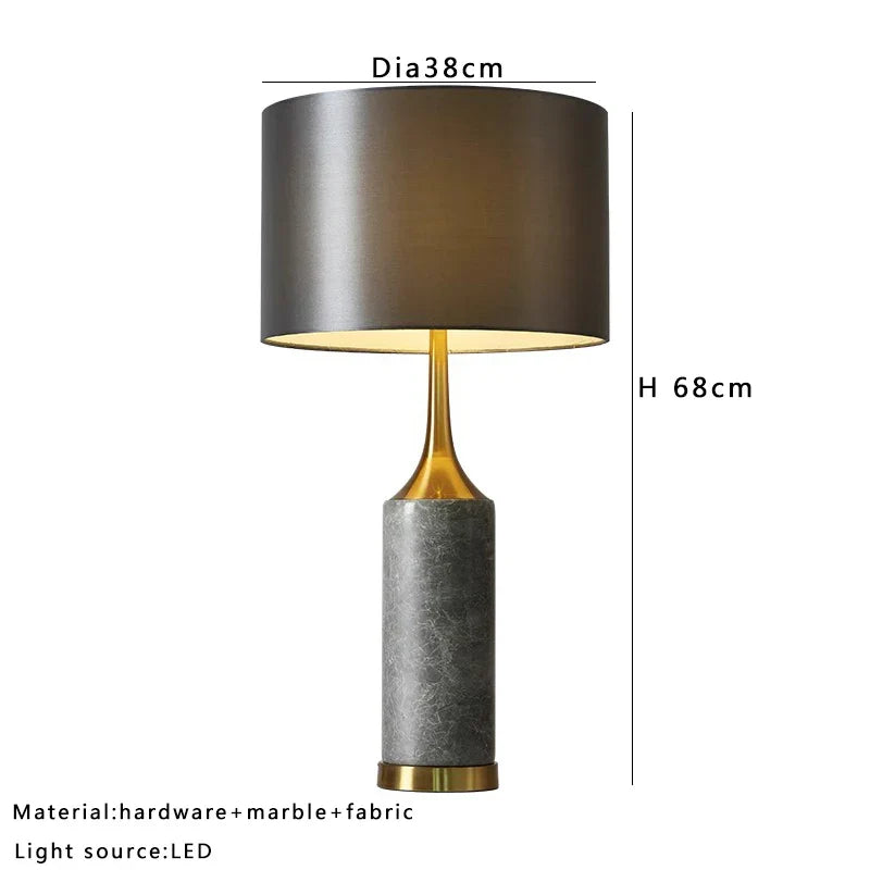 Afralia™ Marble Table Lamp: Modern Luxury Bedroom Nightstand Light