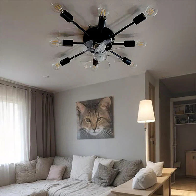 Afralia™ Retractable Blade Ceiling Fan with Lights, Remote Control & Silent Ventilation