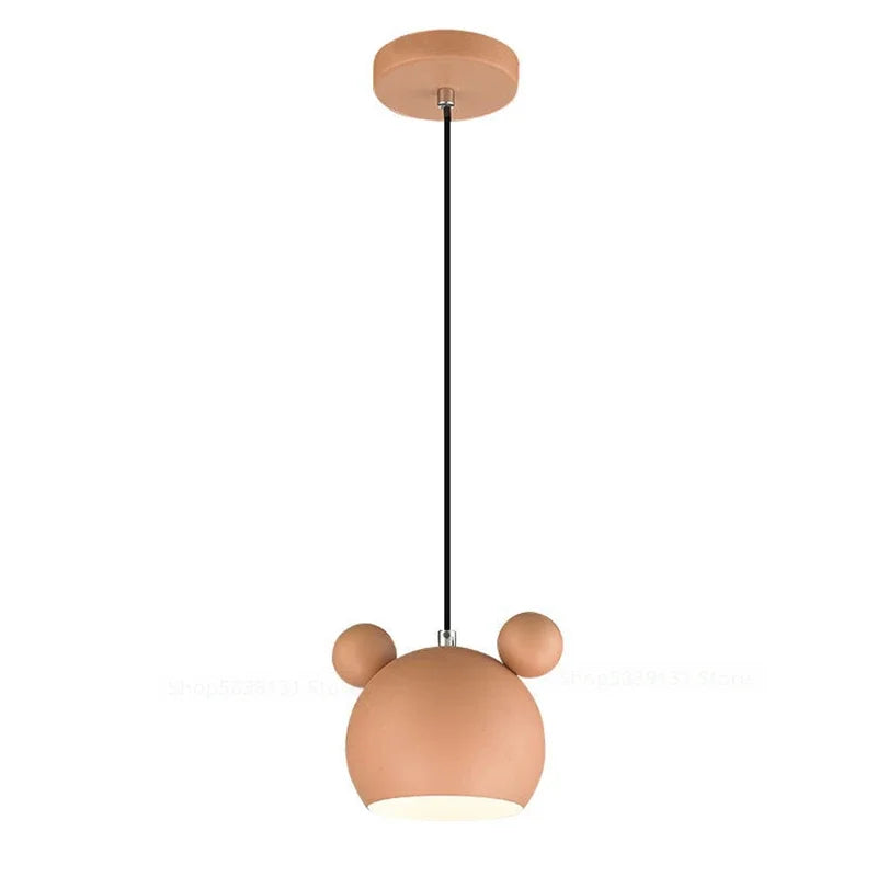 Afralia™ Nordic Mickey LED Pendant Light for Kids & Living Room - Modern E27 Fixture