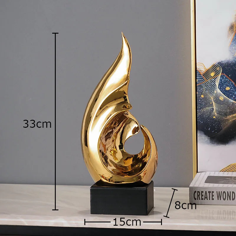 Afralia™ Modern Art Ceramic Sculpture Room Decor Ornaments Abstract TV Desk Decoration