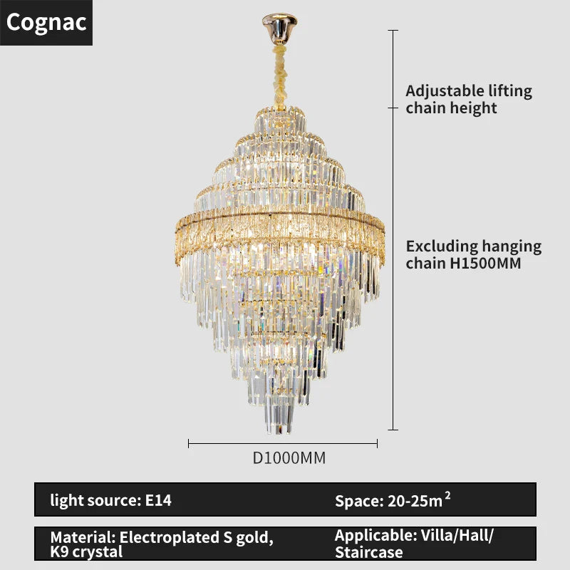 Afralia™ Crystal Chandelier: Luxury Living Room Lamp, Modern Design, Elegant Lighting Option