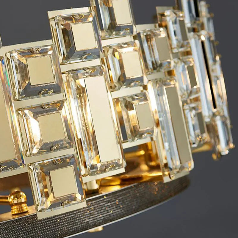 Afralia™ Gold Chain LED Crystal Chandelier for Luxurious Living Room Lighting