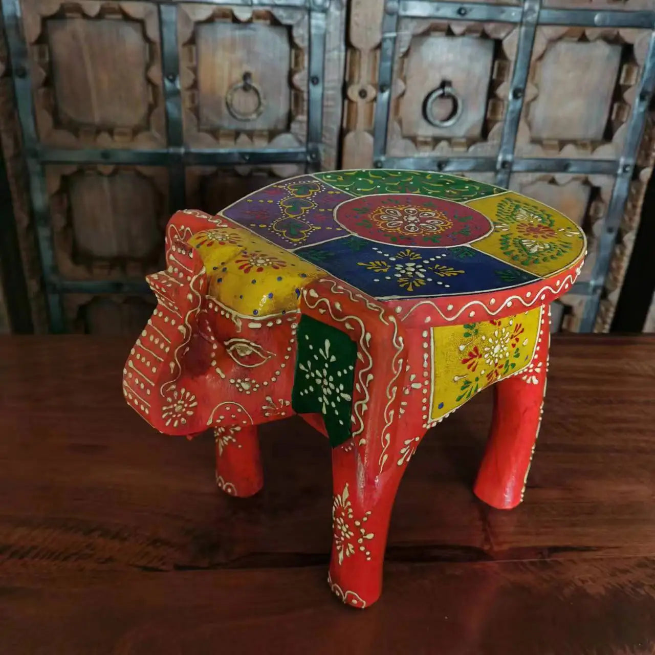 Afralia™ Handmade Elephant Stool: Thai Style Ethnic Wood Low Stool Ornament