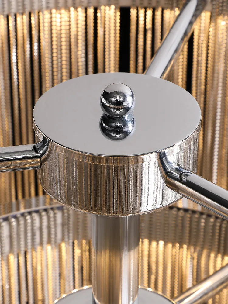 Afralia™ Chrome Metal LED Floor Light for Living Room Bedroom Dining Room