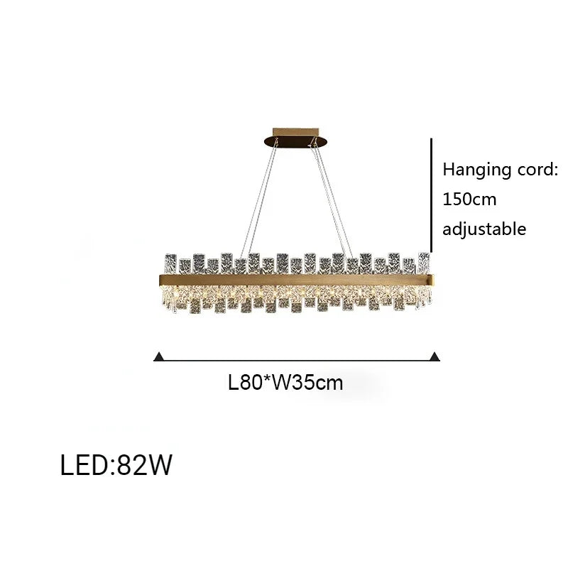 Afralia™ Glass Ceiling Chandelier: Modern LED Ice Block Round Pendant Light for Home Decor