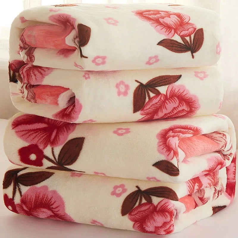Afralia™ Velvet Shawl Blanket for Spring Autumn, Soft Flannel Bedspreads for Adults