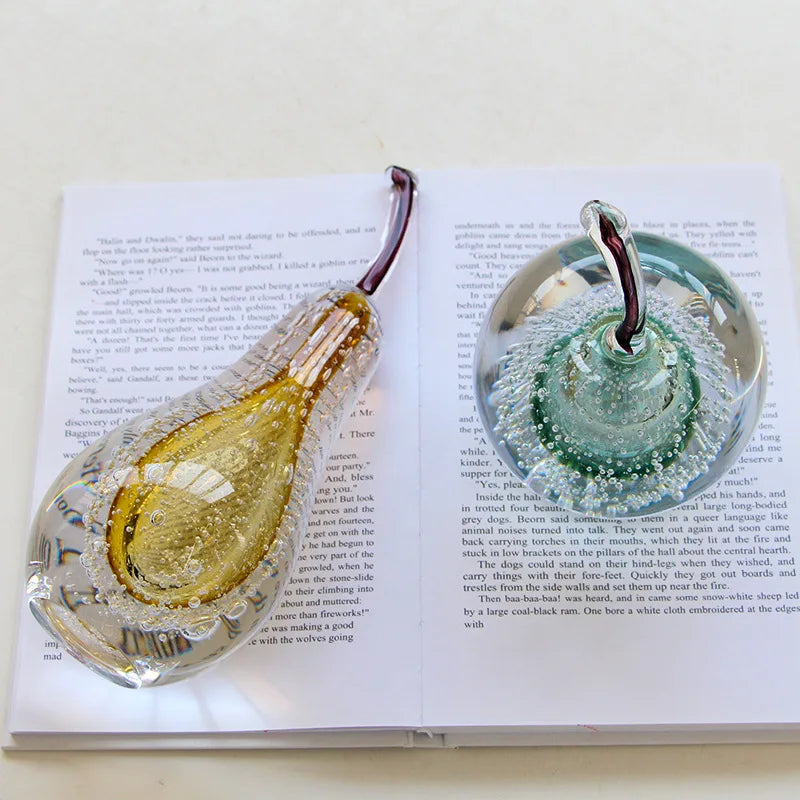 Afralia™ Crystal Glass Apple Pear Ornaments Home Decor Figurines