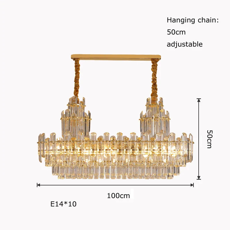 Afralia™ Crystal LED Ceiling Chandelier for Dining Room - Luxurious Decoration