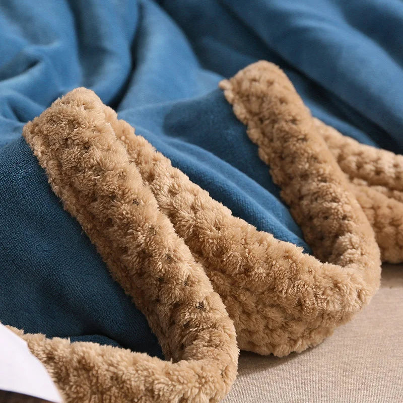 Afralia™ Luxury Flannel Fleece Three-Ply Weighted Blanket for Warmth & Comfort.