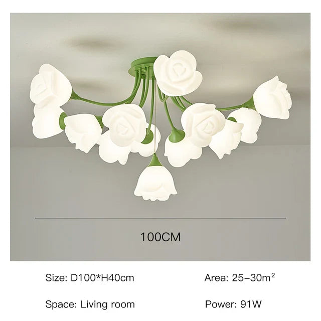 Afralia™ White Flower Ceiling Light: Modern, Chic, Ideal for Living Room, Bedroom, Dining Room