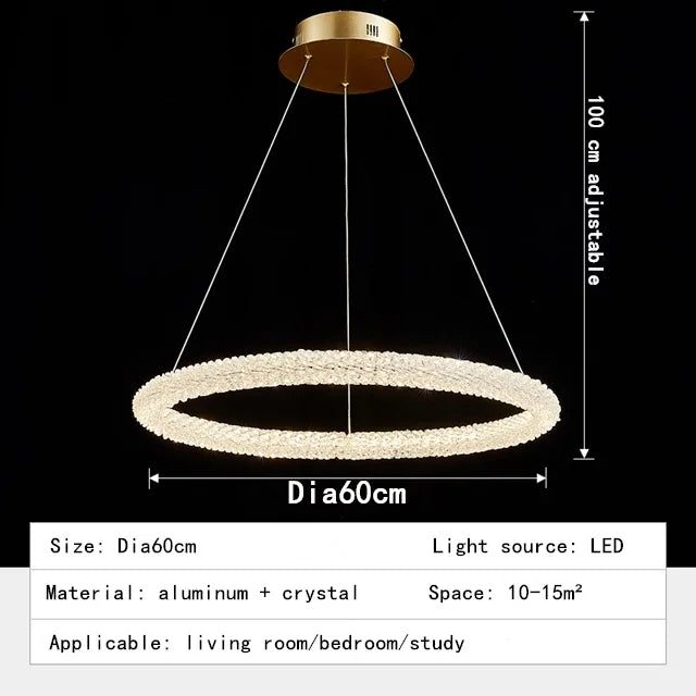Afralia™ Nordic K9 Crystal LED Chandelier for Elegant Home Decor Lighting
