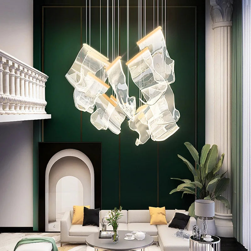 Afralia™ Modern LED Chandeliers for Home Decor & Villa, Living Dining Room Pendant Lights