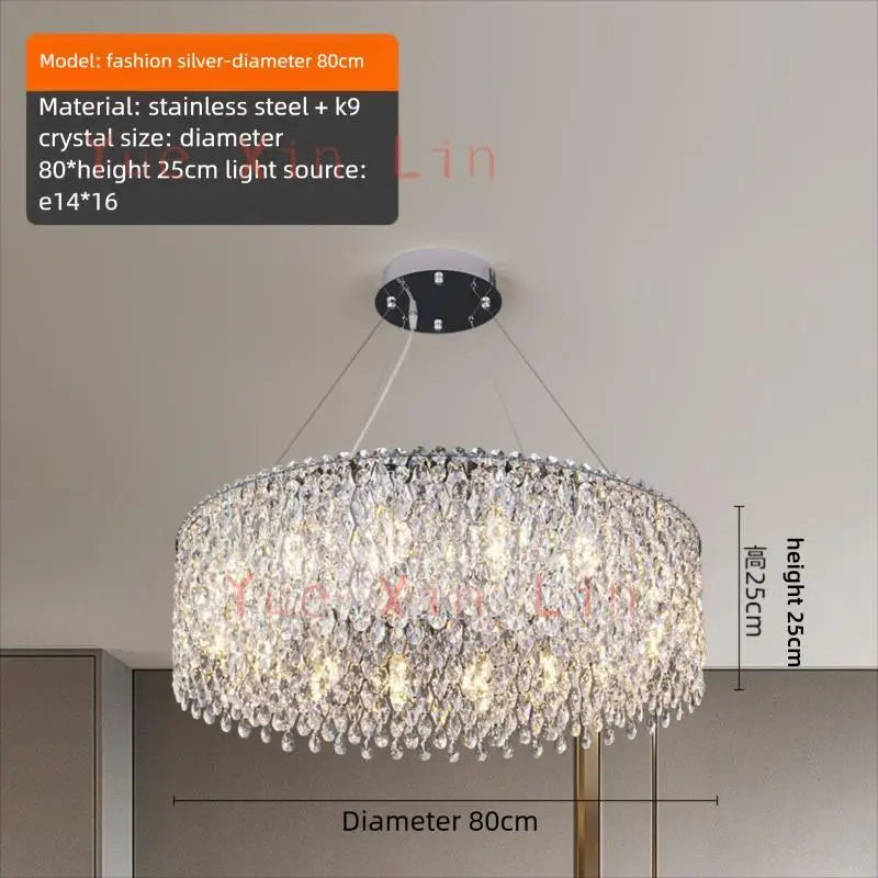 Afralia™ Nordic Crystal Chandelier LED Pendant Light for Living Room, Dining Room, and Bedroom