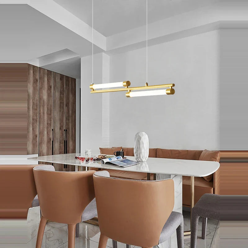 Afralia™ LED Black Gold Designer Chandelier Lighting for Dinning Room