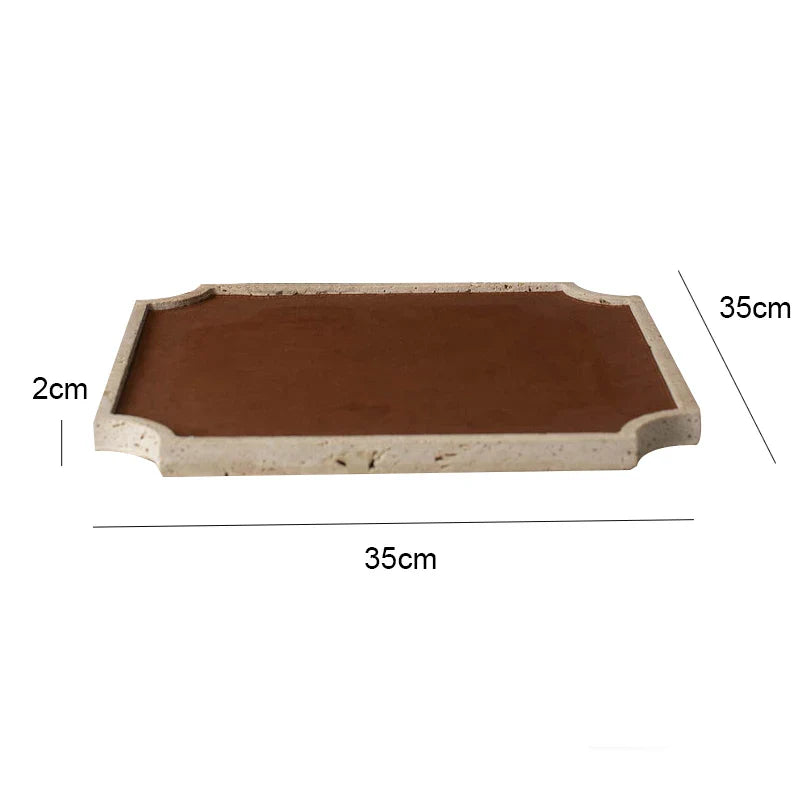 Afralia™ Travertine Decorative Tray - Versatile Jewelry & Coffee Table Home Decor