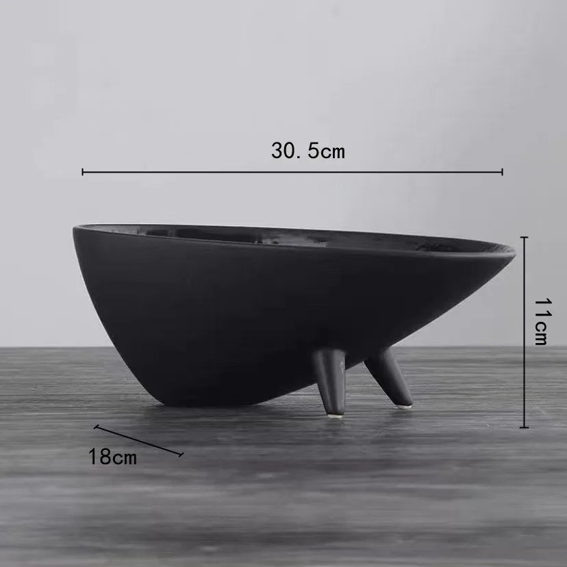 Afralia™ Ceramic Fruit Plate Snack Dish Irregular High Tray Home Decoration