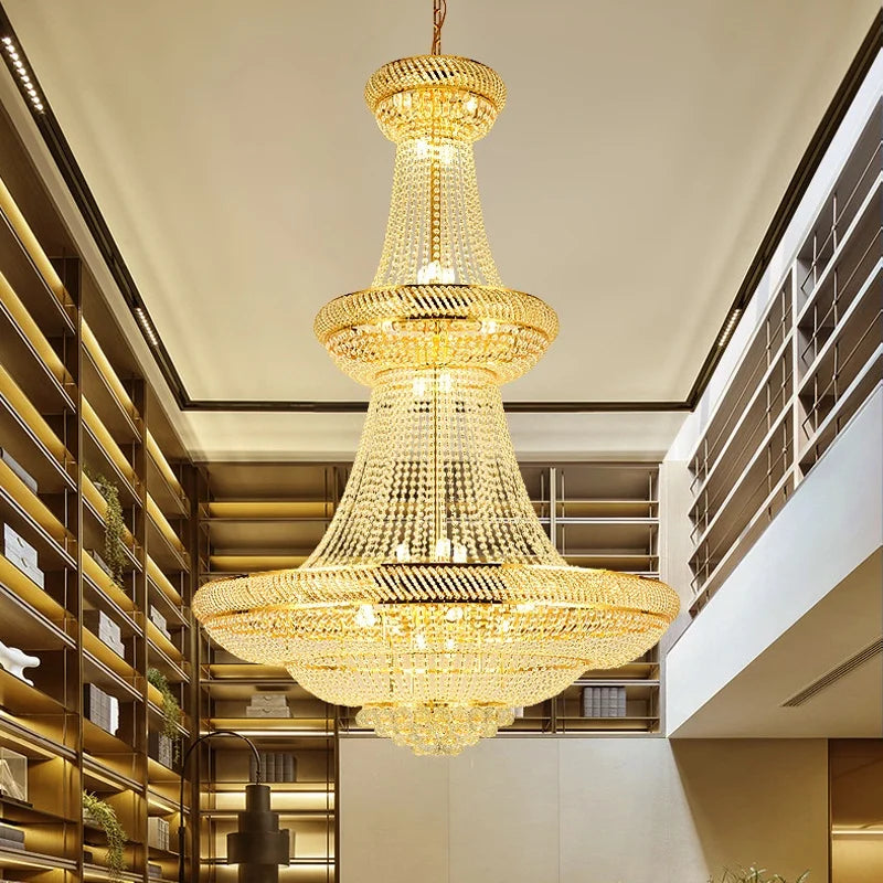 Afralia™ Luxury Crystal Living Room Chandelier - Modern LED Long Chandelier
