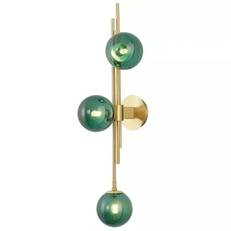 Afralia™ Modern Glass Ball Wall Lamp for Living Room, Study, Bedside, Loft, Bathroom