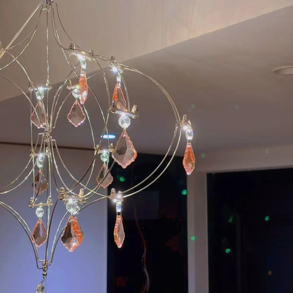 Afralia™ Stainless Steel Crystal LED Chandelier with Star Decoration
