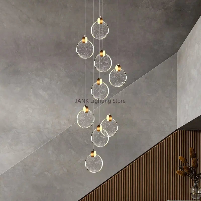 Afralia™ Bubble Crystal Ceiling Pendant Light, LED Villa Staircase Hanging Lamps