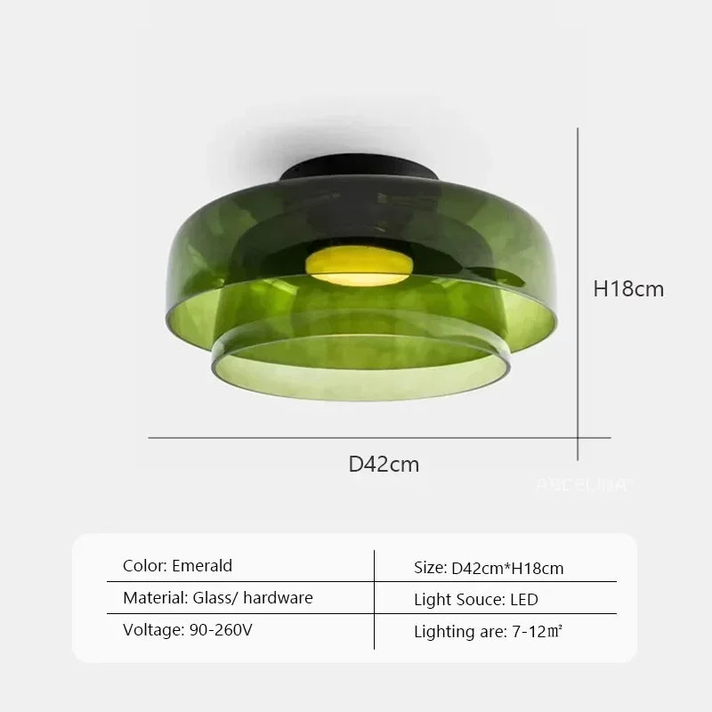 Afralia™ Nordic Glass Bowl LED Ceiling Light for Home Decor Luminaires