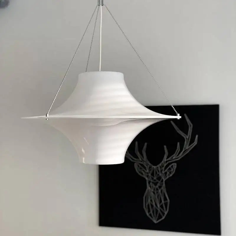 Afralia™ UFO Chandelier Cream LED Pendant Light Acrylic Saucer Lamp for Home Decor
