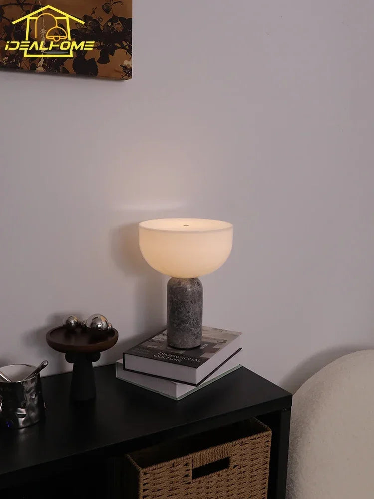 Afralia™ Marble Table Lamp with USB Charging and Touch Switch